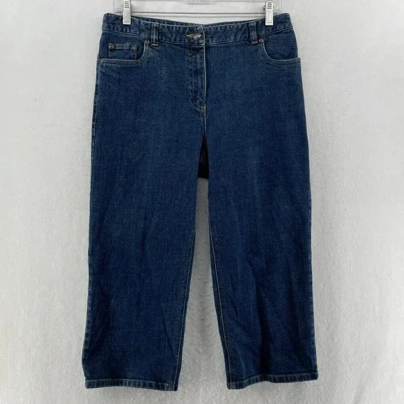 Charter Club Jeans Women's Sz 8P Blue Laura Fit Straight High-Rise Stretch Denim - Picture 1 of 11